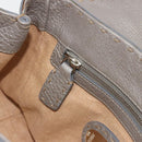 FENDI Selleria Mini Linda Hand Bag Leather Silver Auth 191083A-22