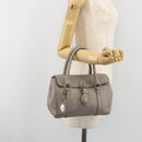 FENDI Selleria Mini Linda Hand Bag Leather Silver Auth 191083A-24