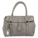 FENDI Selleria Mini Linda Hand Bag Leather Silver Auth 191083A-13