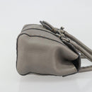 FENDI Selleria Mini Linda Hand Bag Leather Silver Auth 191083A-3