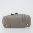 FENDI Selleria Mini Linda Hand Bag Leather Silver Auth 191083A-5