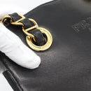 PRADA Chain Shoulder Bag Leather Black Gold Auth 191084A-10