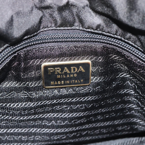PRADA Chain Shoulder Bag Leather Black Gold Auth 191084A