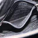 PRADA Chain Shoulder Bag Leather Black Gold Auth 191084A-22