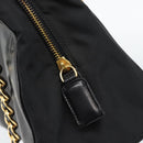 PRADA Chain Shoulder Bag Leather Black Gold Auth 191084A-23