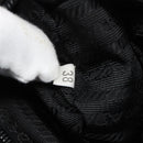 PRADA Chain Shoulder Bag Leather Black Gold Auth 191084A-12