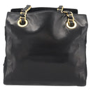 PRADA Chain Shoulder Bag Leather Black Gold Auth 191084A-2