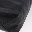 CELINE Vertical Cabas Mall Hand Bag Leather Black Gold Auth 191085-14