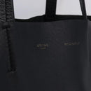 CELINE Vertical Cabas Mall Hand Bag Leather Black Gold Auth 191085-10