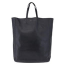CELINE Vertical Cabas Mall Hand Bag Leather Black Gold Auth 191085-13