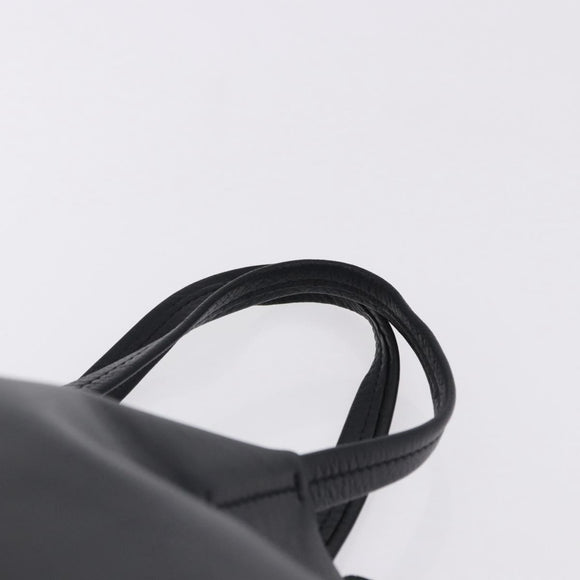 CELINE Vertical Cabas Mall Hand Bag Leather Black Gold Auth 191085
