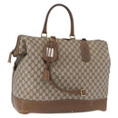 GUCCI GG Supreme Boston Bag PVC Beige Gold Auth 191087-1