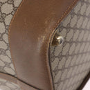 GUCCI GG Supreme Boston Bag PVC Beige Gold Auth 191087-11