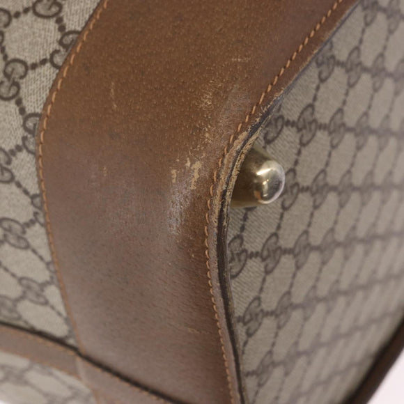 GUCCI GG Supreme Boston Bag PVC Beige Gold Auth 191087
