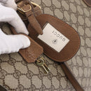 GUCCI GG Supreme Boston Bag PVC Beige Gold Auth 191087-17