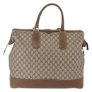 GUCCI GG Supreme Boston Bag PVC Beige Gold Auth 191087-3