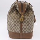 GUCCI GG Supreme Boston Bag PVC Beige Gold Auth 191087-5