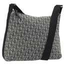 Christian Dior Trotter Canvas Shoulder Bag Navy Silver Auth 191096-1