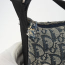 Christian Dior Trotter Canvas Shoulder Bag Navy Silver Auth 191096-14
