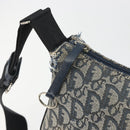 Christian Dior Trotter Canvas Shoulder Bag Navy Silver Auth 191096-15