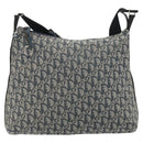 Christian Dior Trotter Canvas Shoulder Bag Navy Silver Auth 191096-2