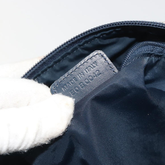 Christian Dior Trotter Canvas Shoulder Bag Navy Silver Auth 191096