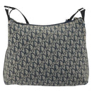 Christian Dior Trotter Canvas Shoulder Bag Navy Silver Auth 191096-3