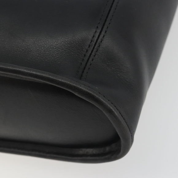 Coach Shoulder Bag Leather Black Gold Auth 191112