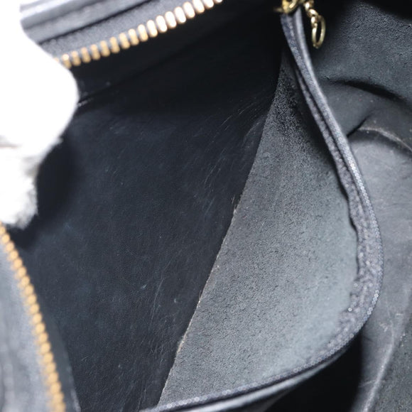 Coach Shoulder Bag Leather Black Gold Auth 191112
