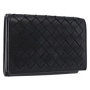 BOTTEGA VENETA INTRECCIATO Trifold Wallet Leather Black Auth 191126A-1