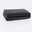 BOTTEGA VENETA INTRECCIATO Trifold Wallet Leather Black Auth 191126A-5
