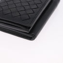 BOTTEGA VENETA INTRECCIATO Trifold Wallet Leather Black Auth 191126A-7