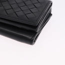 BOTTEGA VENETA INTRECCIATO Trifold Wallet Leather Black Auth 191126A-14