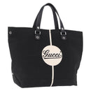 GUCCI Tote Bag Canvas Black Silver 194465 Auth 191127-1