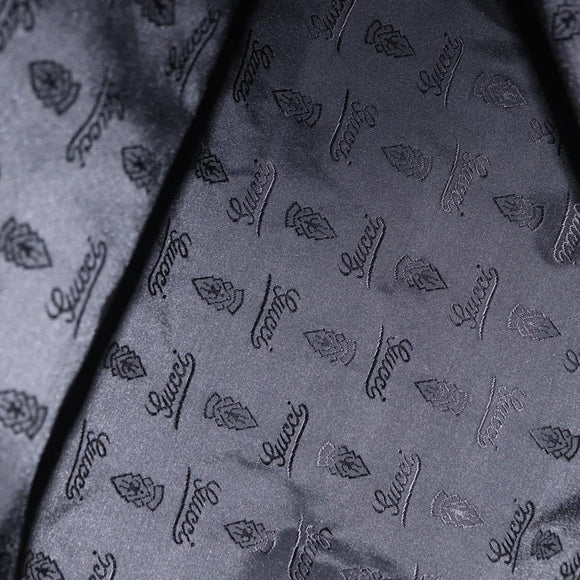 GUCCI Tote Bag Canvas Black Silver 194465 Auth 191127