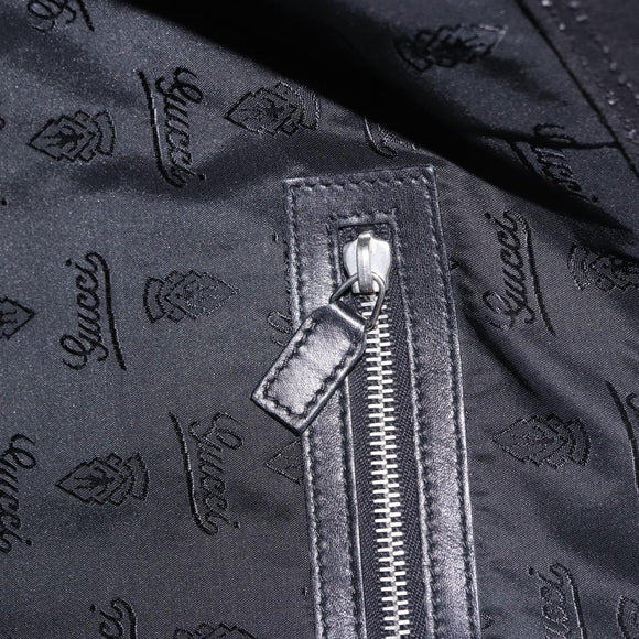 GUCCI Tote Bag Canvas Black Silver 194465 Auth 191127