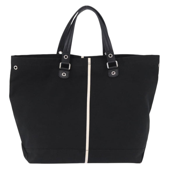 GUCCI Tote Bag Canvas Black Silver 194465 Auth 191127