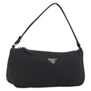PRADA Accessory Pouch Nylon Black Silver Auth 191130A-1