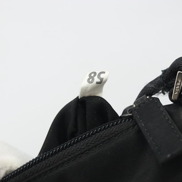 PRADA Accessory Pouch Nylon Black Silver Auth 191130A