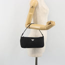 PRADA Accessory Pouch Nylon Black Silver Auth 191130A-21