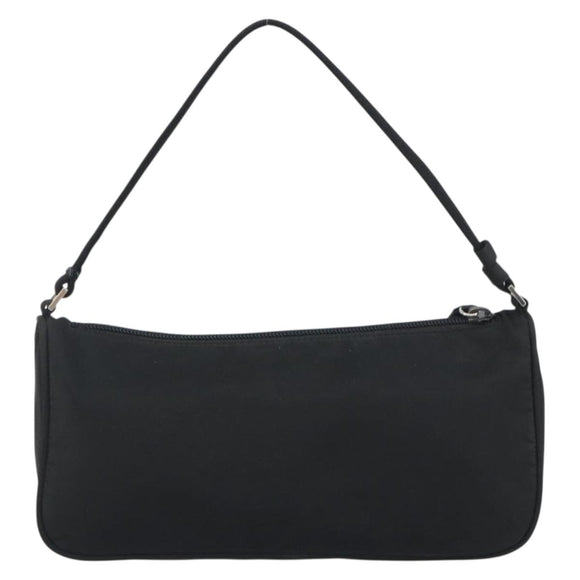 PRADA Accessory Pouch Nylon Black Silver Auth 191130A