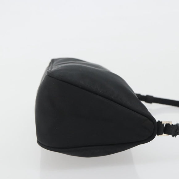 PRADA Accessory Pouch Nylon Black Silver Auth 191130A