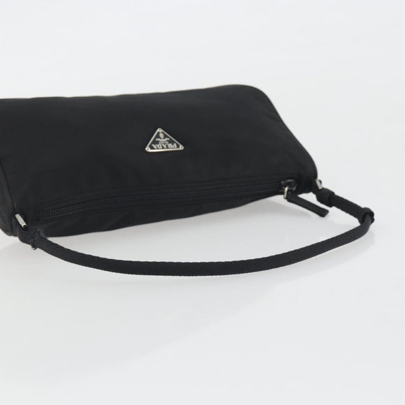 PRADA Accessory Pouch Nylon Black Silver Auth 191130A