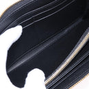 Christian Dior Lady Dior Canage Long Wallet Lamb Skin Black Gold Auth 191131M-19
