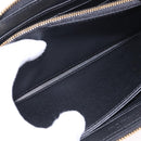 Christian Dior Lady Dior Canage Long Wallet Lamb Skin Black Gold Auth 191131M-20