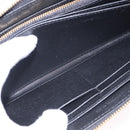 Christian Dior Lady Dior Canage Long Wallet Lamb Skin Black Gold Auth 191131M-21