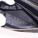 Christian Dior Lady Dior Canage Long Wallet Lamb Skin Black Gold Auth 191131M-22