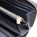 Christian Dior Lady Dior Canage Long Wallet Lamb Skin Black Gold Auth 191131M-23