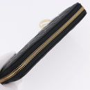 Christian Dior Lady Dior Canage Long Wallet Lamb Skin Black Gold Auth 191131M-5