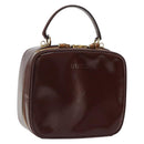 GUCCI Vanity Hand Bag Patent Leather Bordeaux Gold 000 270 0323 Auth 191132-1